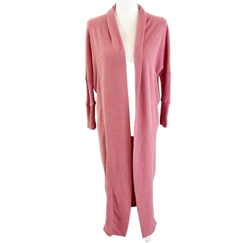 Intimately Free People‎ Womens Under The Stars Cardigan Size XS Pink Waffle Knit